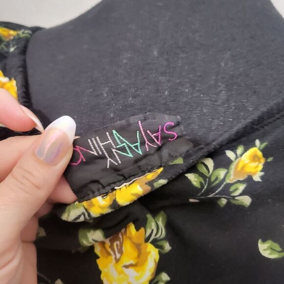 Black and yellow flower print bodysuit - Picture 3 of 7